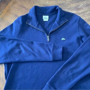 Lacoste Men's Purple Long Sleeve Half-Zip 100% Cotton Sweater size XL